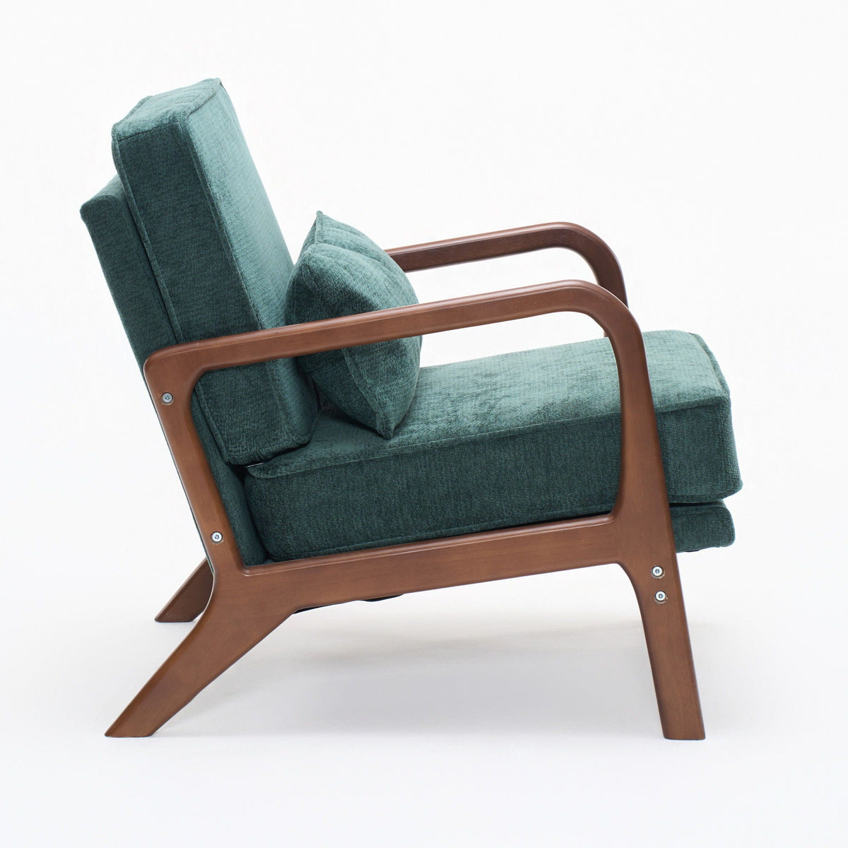Upholstered Living Room Chair with Curved Armrests - Choice of Color