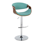 Mid Century Modern Adjustable Barstool Set with Swivel and Footrest - Multiple Colors