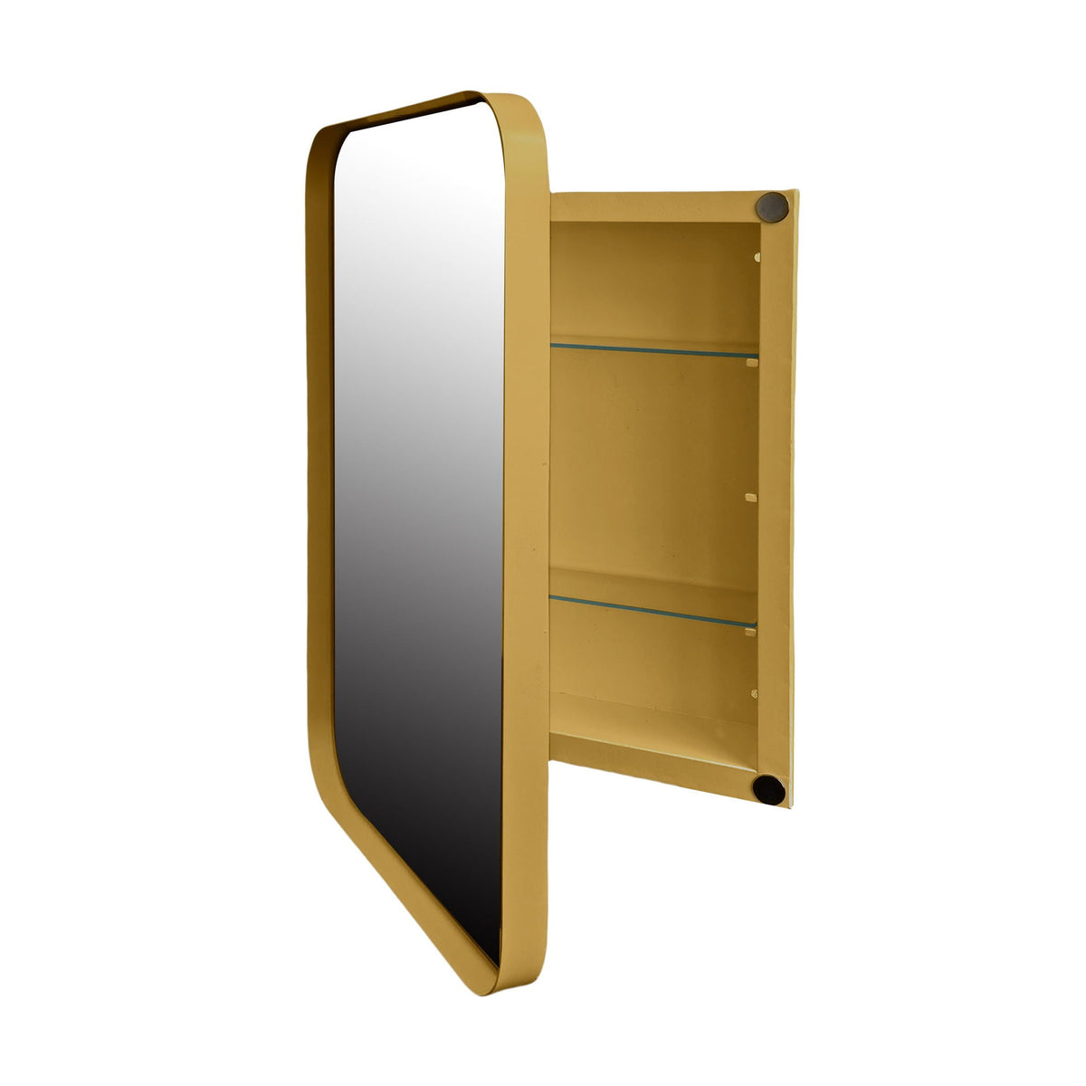 Recessed Metal Framed Medicine Cabinet with Adjustable Shelves - Black, White, or Gold