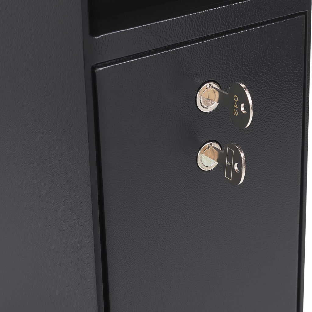 Dual Key Depository Safe with Anti-Fishing Baffle - Black