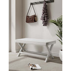 Accent Bench with Piped Cushion and Solid Wood Frame - Multiple Colors