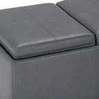 Avalon Upholstered Storage Ottoman with Flip-Over Serving Trays - Multiple Colors