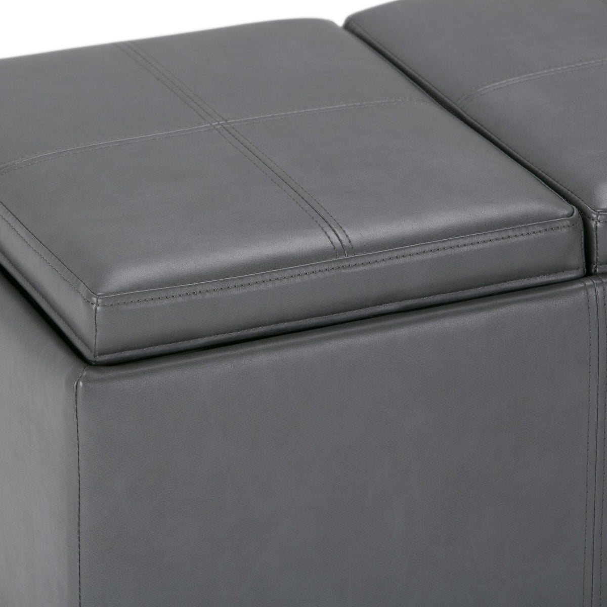 Avalon Upholstered Storage Ottoman with Flip-Over Serving Trays - Multiple Colors