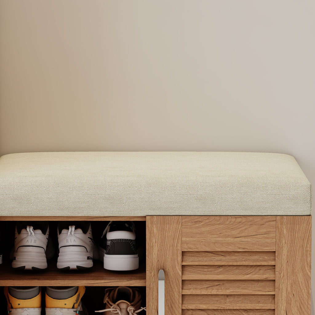 Multi Functional Shoe Storage Cabinet with Bench - Particle Board & MDF