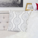 Holiday Throw Pillow with Snowflake Embroidery - 20x20 Inch