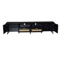 TV Stand Media Console with Cable Management - Light Brown or Black