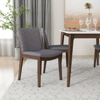 Mid-Century Modern Solid Wood Dining Chair Set with Fabric Upholstery - Multiple Colors
