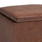 Avalon Upholstered Storage Ottoman with Flip-Over Serving Trays - Multiple Colors