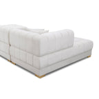 U Shape Corner Sofa with Solid Wood Frame and Plush Cushions - Beige
