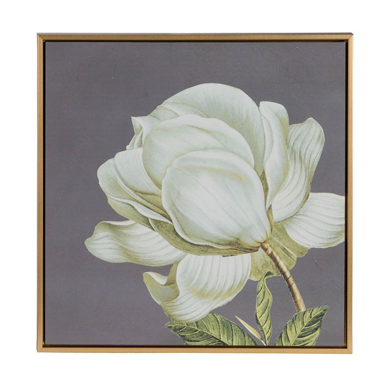 Botanical Wall Art Prints with Premium Frames - Gray (Set of 4)