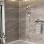 Dual Shower Head System with Rain Shower and Adjustable Slide Bar - Multiple Colors