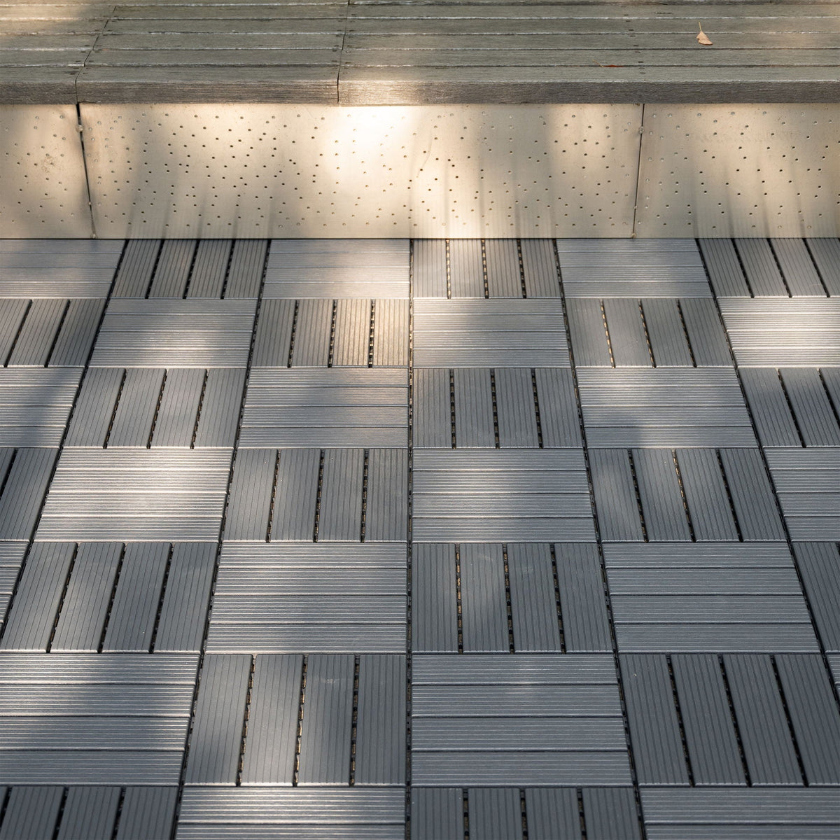 Interlocking Deck Tiles 44 Pack with Easy Click Installation - Dark Brown or Dark Gray