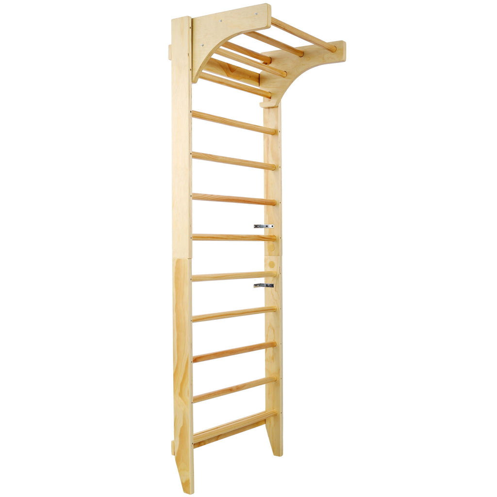 Natural Swedish Ladder Stall Bars Set for Physical Therapy & Gymnastics with High Weight Capacity