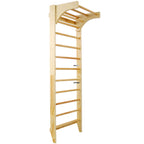 Natural Swedish Ladder Stall Bars Set for Physical Therapy & Gymnastics with High Weight Capacity