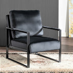 Classic Mid Century Modern Accent Chair with Square Metal Frame - Multiple Colors