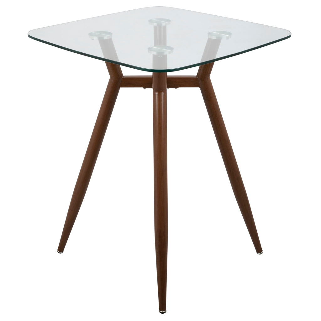 Mid Century Modern Square Counter Table with Sturdy Metal Base - Dark Brown or Black