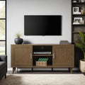 Modern 60 Inch TV Stand with Storage & Cable Management - Walnut