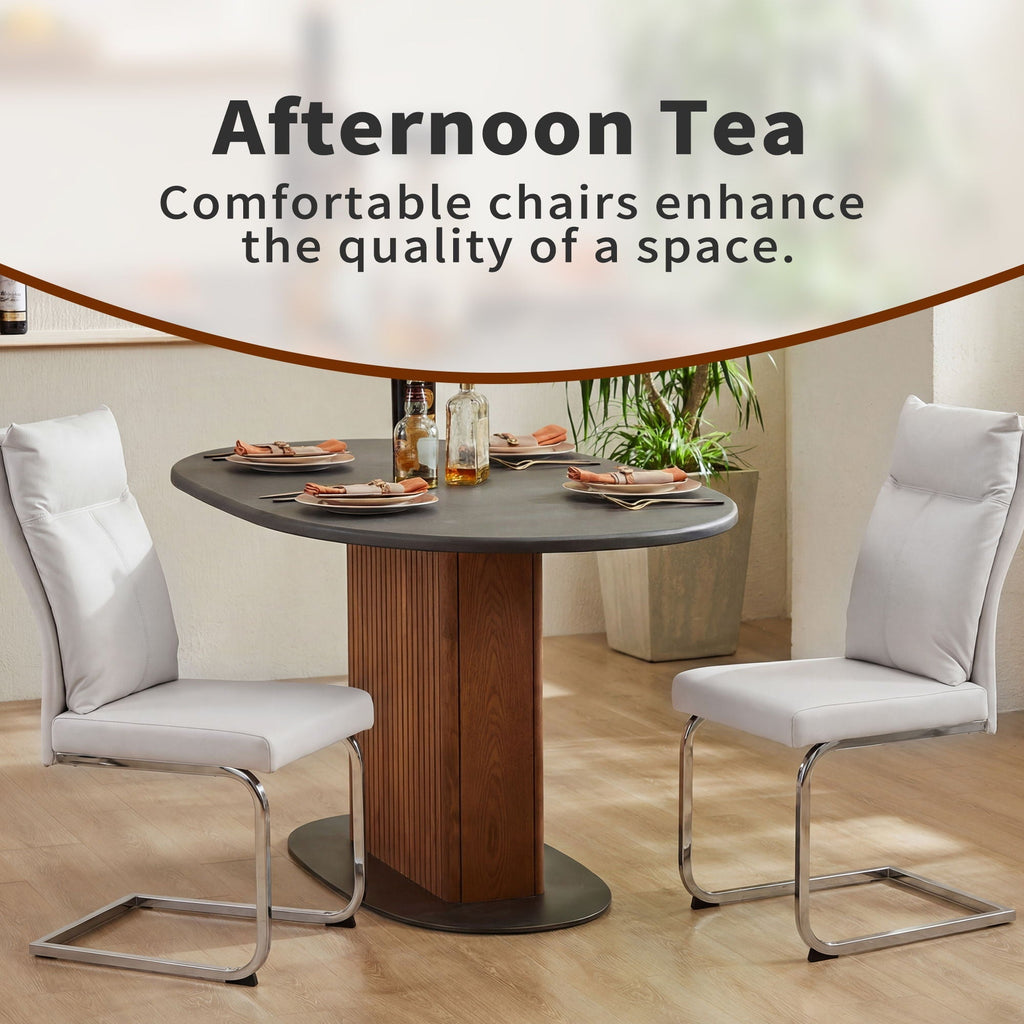 Modern Dining Chair Set with Soft Cushion Backrest - Black or White