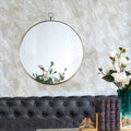 Round Mirror with Iron Frame - Gray