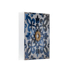 Abstract Wall Decor Accents Set with Fir Wood Frame - White / Blue