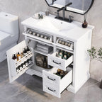 36" Bathroom Vanity with Sink and Soft Close Hinges - Dark Gray or White
