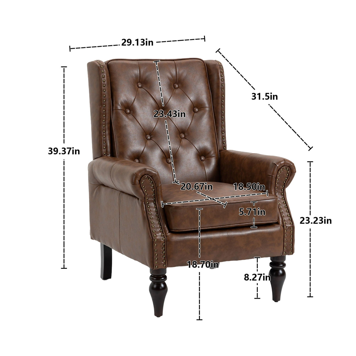 Modern Accent Armchair with Sturdy Wood Legs - Multiple Colors