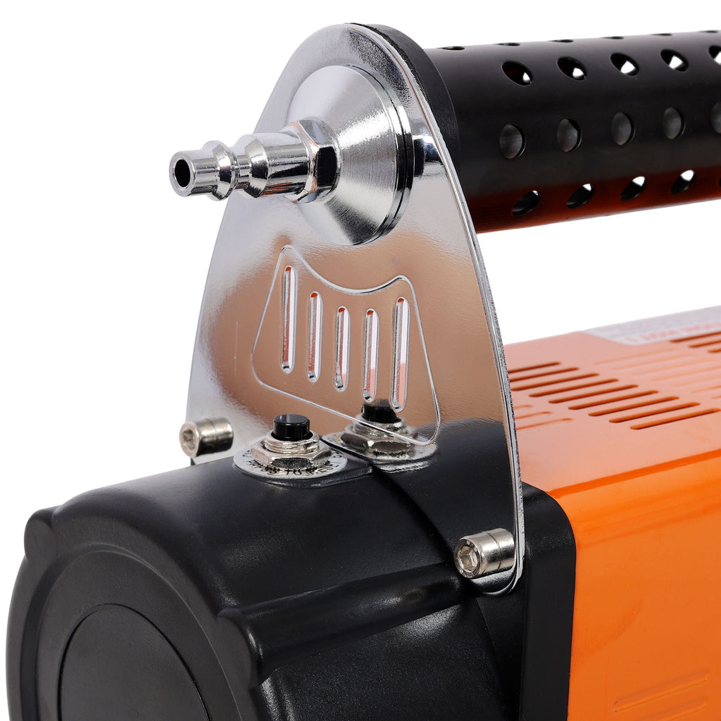 Heavy Duty 12V Air Compressor with Pressure Gauge – Black / Orange