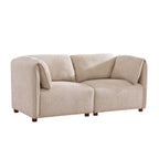 Aura 96 in. 4-Piece L Shaped Modular Sectional Sofa with Wood Frame - Boucle