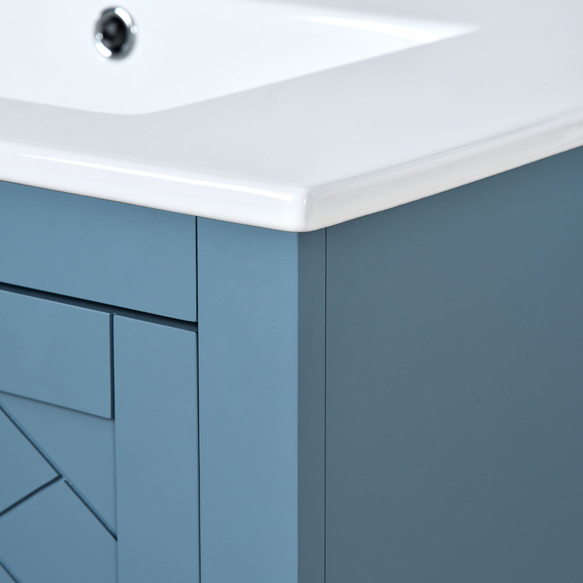 Ceramic Sink Vanity Combo with 3 Drawers and Soft Closing Doors - 30"