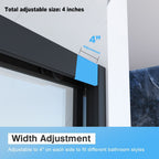 Double Sliding Shower Door with Tempered Glass - Matte Black