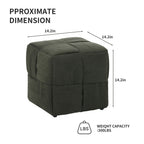 Square Ottoman Foot Rest with Woven Corduroy Design - Fabric