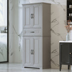 Bathroom Storage Cabinet with Adjustable Shelves and Drawer - Gray or White