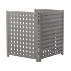 3 Panel Outdoor Air Conditioner Fence Screen with Solid Wood - Light Brown or Dark Gray