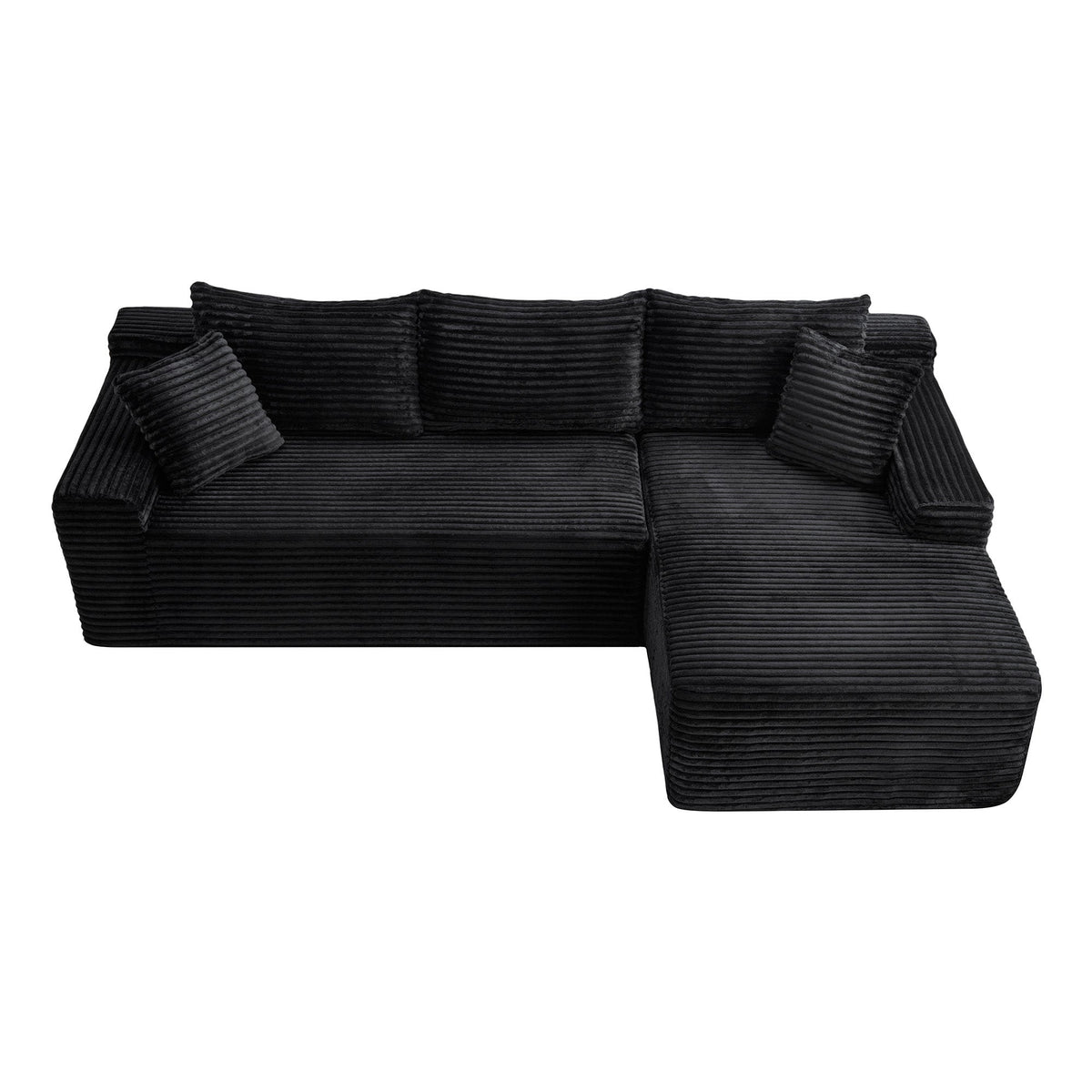 Corduroy Sectional Sofa with L-Shape Chaise - 106.3" Cloud Modular in Charcoal