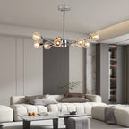 28" Modern Crystal Chandelier with 9 Lights - Chrome