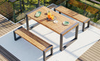 GO 3-Piece Outdoor Dining Table with 2 Benches