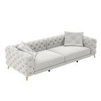 3-In-1 Convertible Sleeper Sofa Set with Deep Seat & Movable Ottoman - White, Beige, Gray