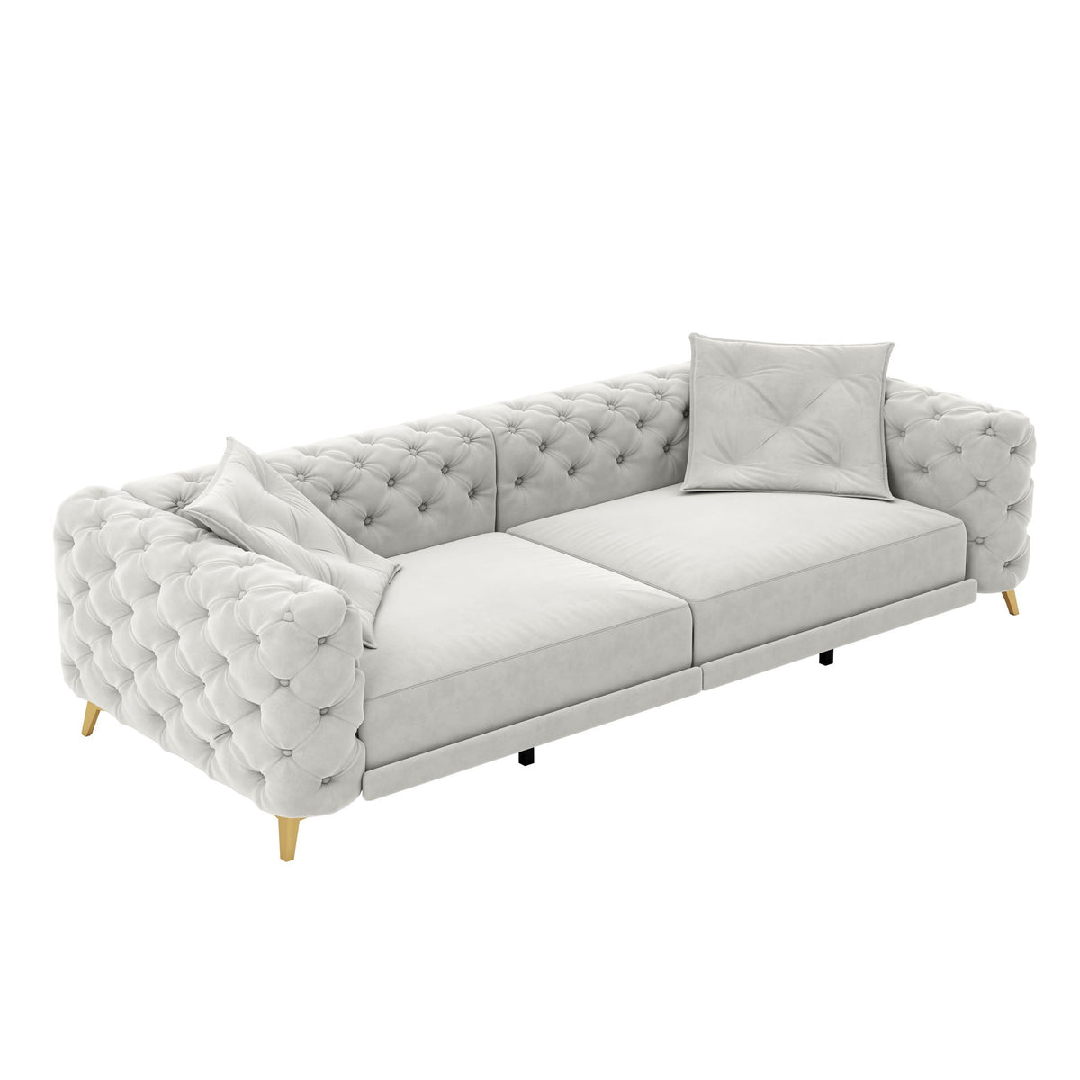 3-In-1 Convertible Sleeper Sofa Set with Deep Seat & Movable Ottoman - White, Beige, Gray