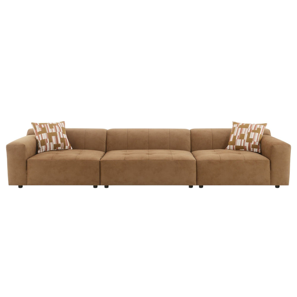 Modular Sofa Set with 2 Matching Toss Pillows - Chocolate