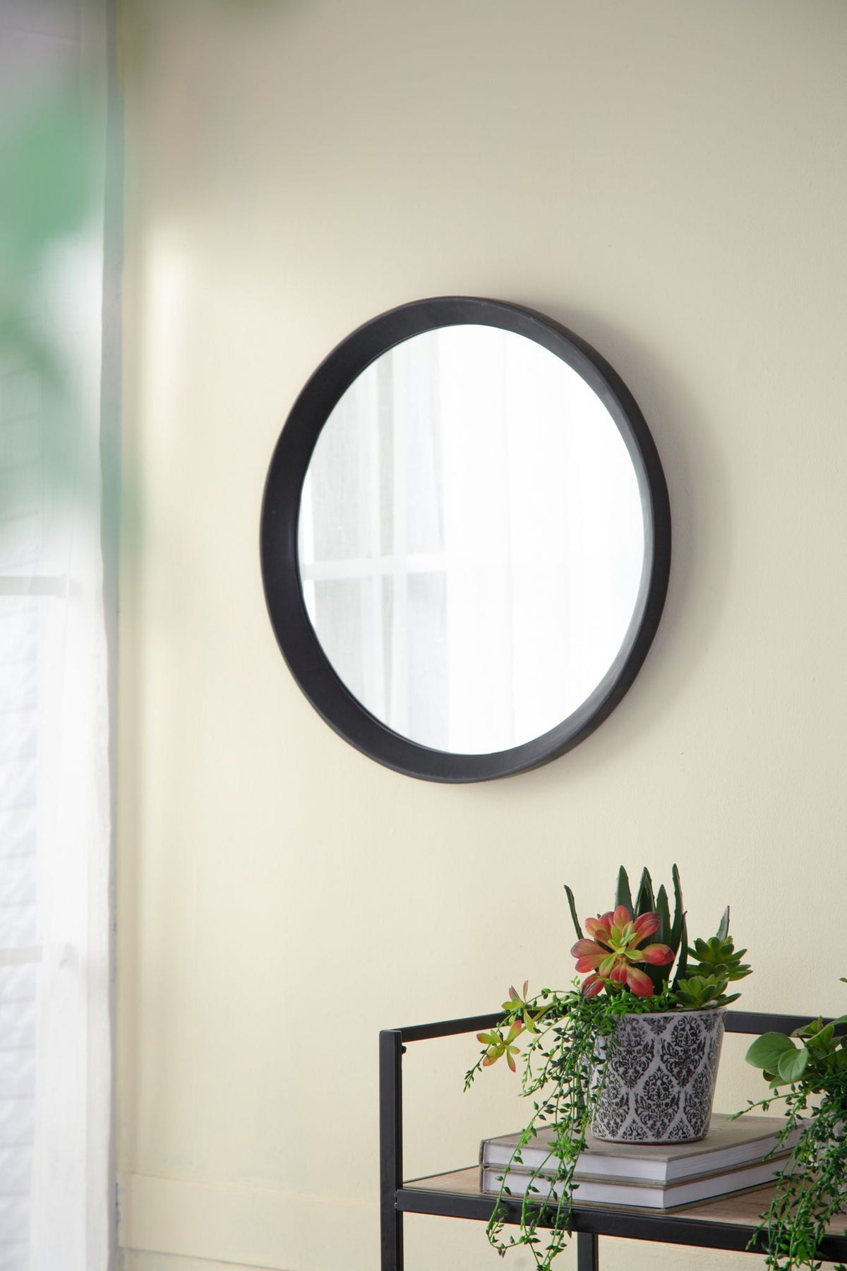 Transitional Mango Wood Wall Mirror with Frame - Multiple Colors