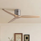 Low Profile Flush Mount Ceiling Fan Without Light with Remote - Brown