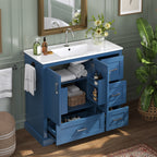 42" Bathroom Vanity with Ceramic Sink - Navy Blue