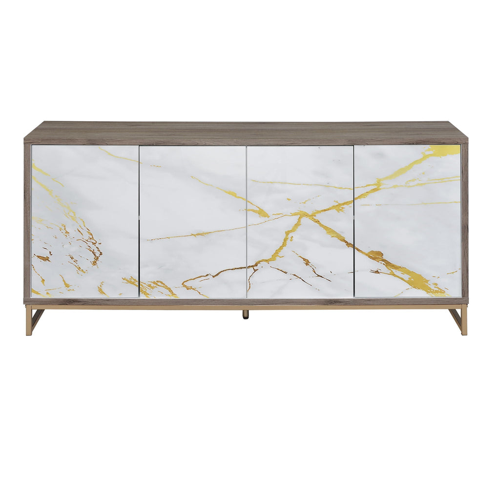 Paavan Console Cabinet with Ample Storage - White / Champagne
