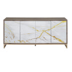 Paavan Console Cabinet with Ample Storage - White / Champagne