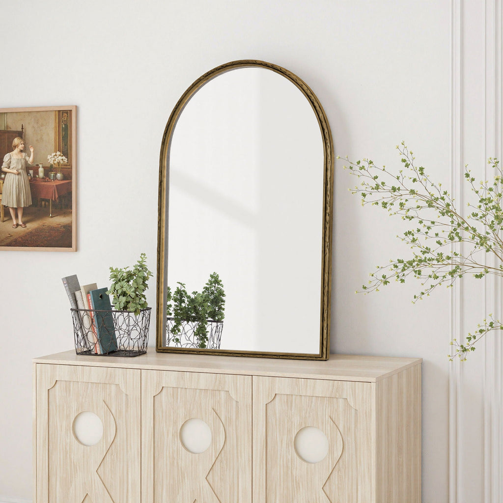Arched Mirror with Shatterproof Glass - Silver or Gold