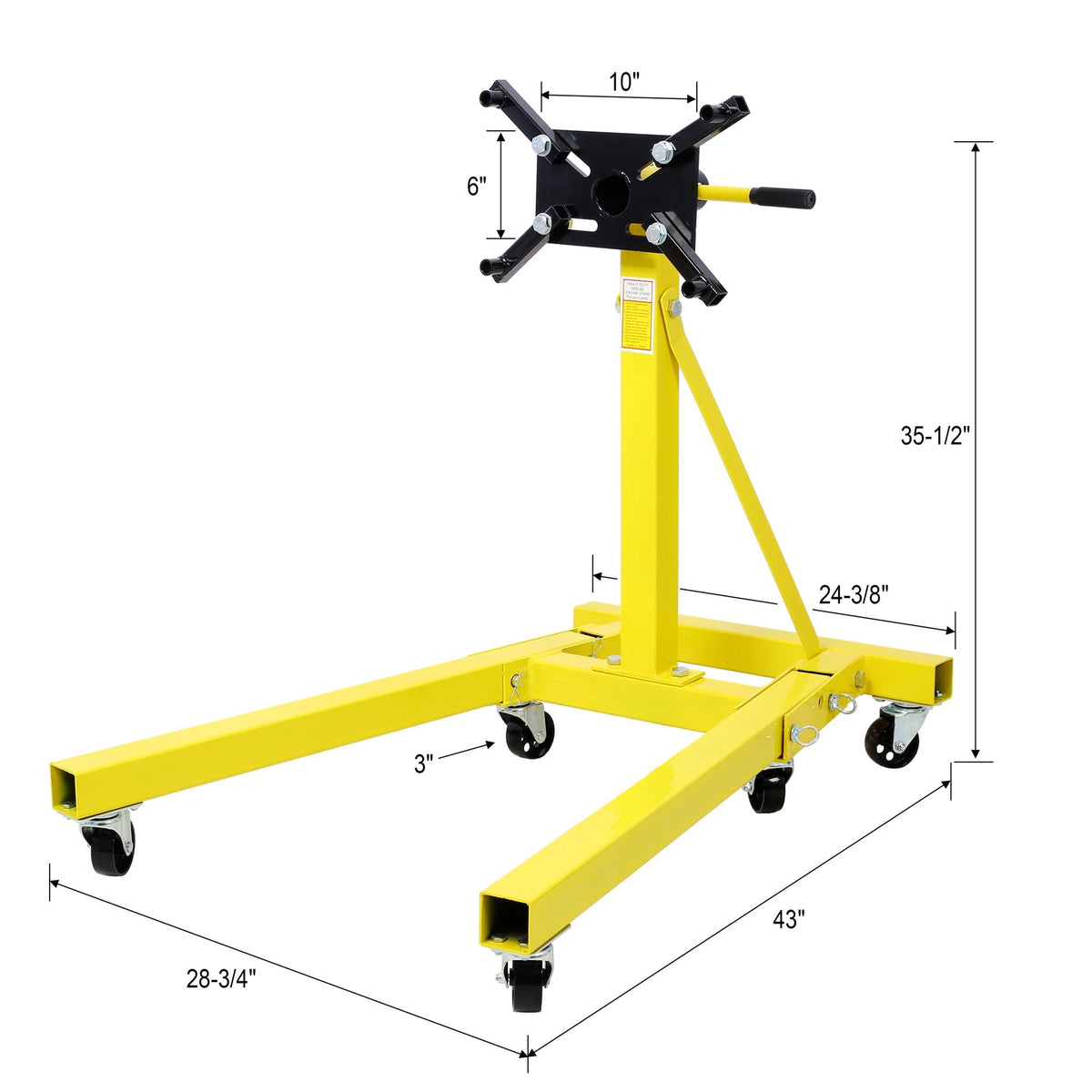 Folding Engine Stand with 360 Degree Adjustable Head - Yellow or Black