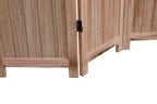 Light Brown Panel Folding Room Divider with Metal Hinges - Solid Wood