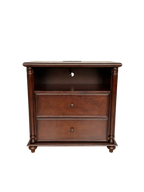 28" Rustic Nightstand with Charging Station - Walnut
