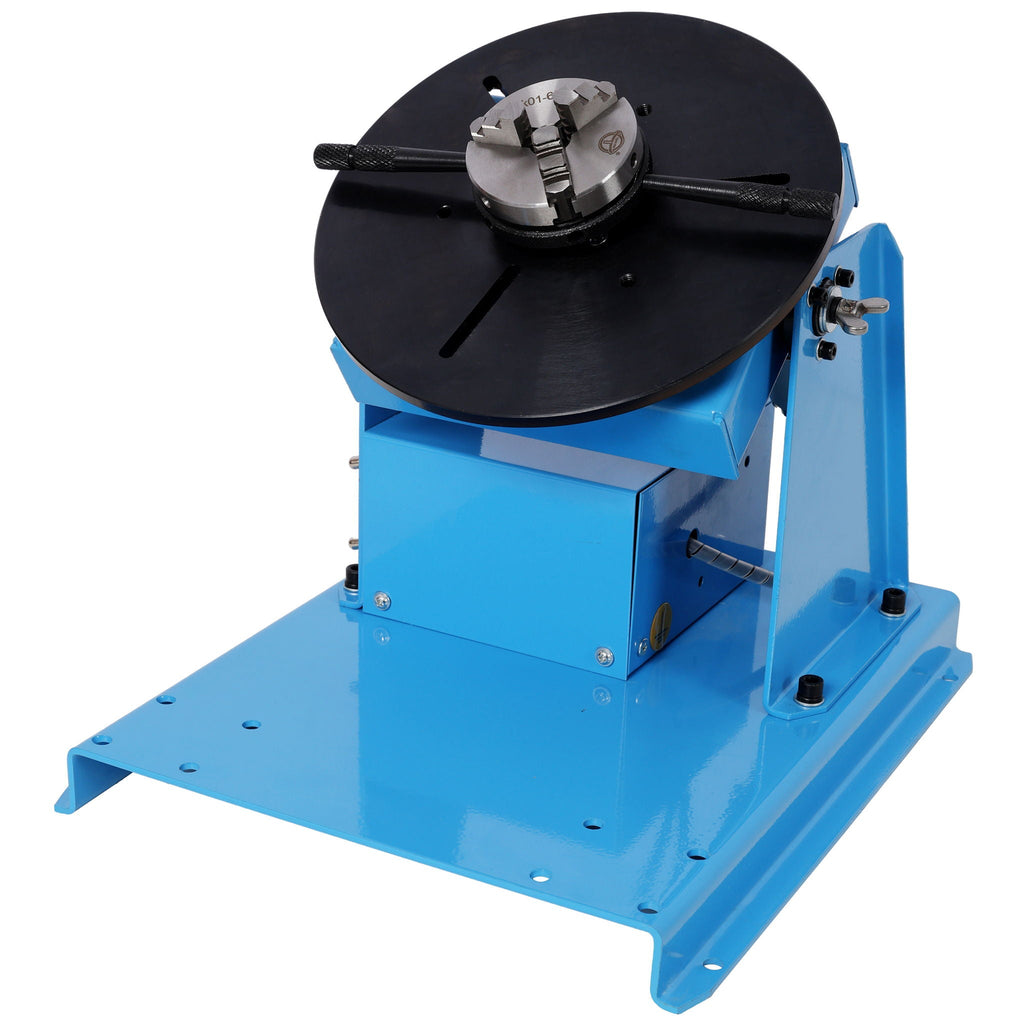 Portable Rotary Welding Positioner with 3 Jaw Lathe Chuck - Blue