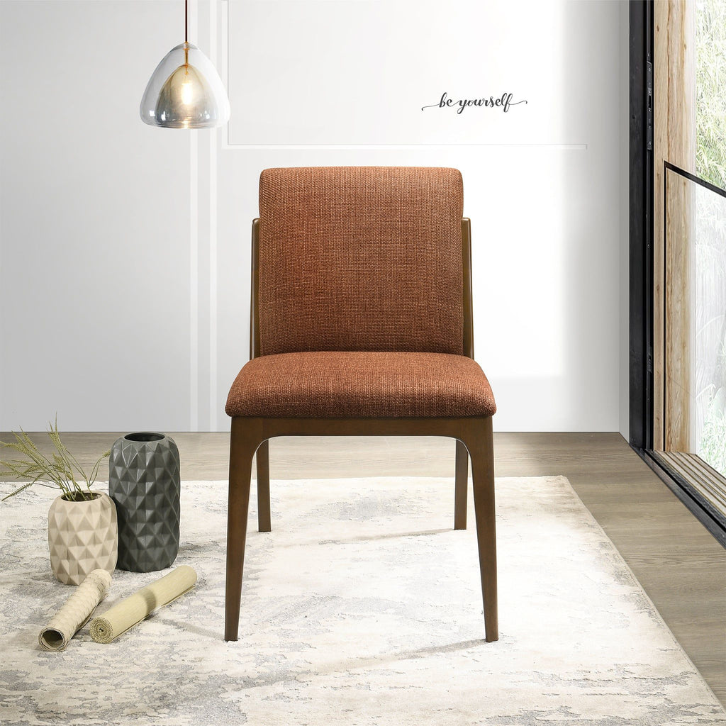 Elegant Dining Chair Set with Upholstered Fabric - Light Brown or Beige